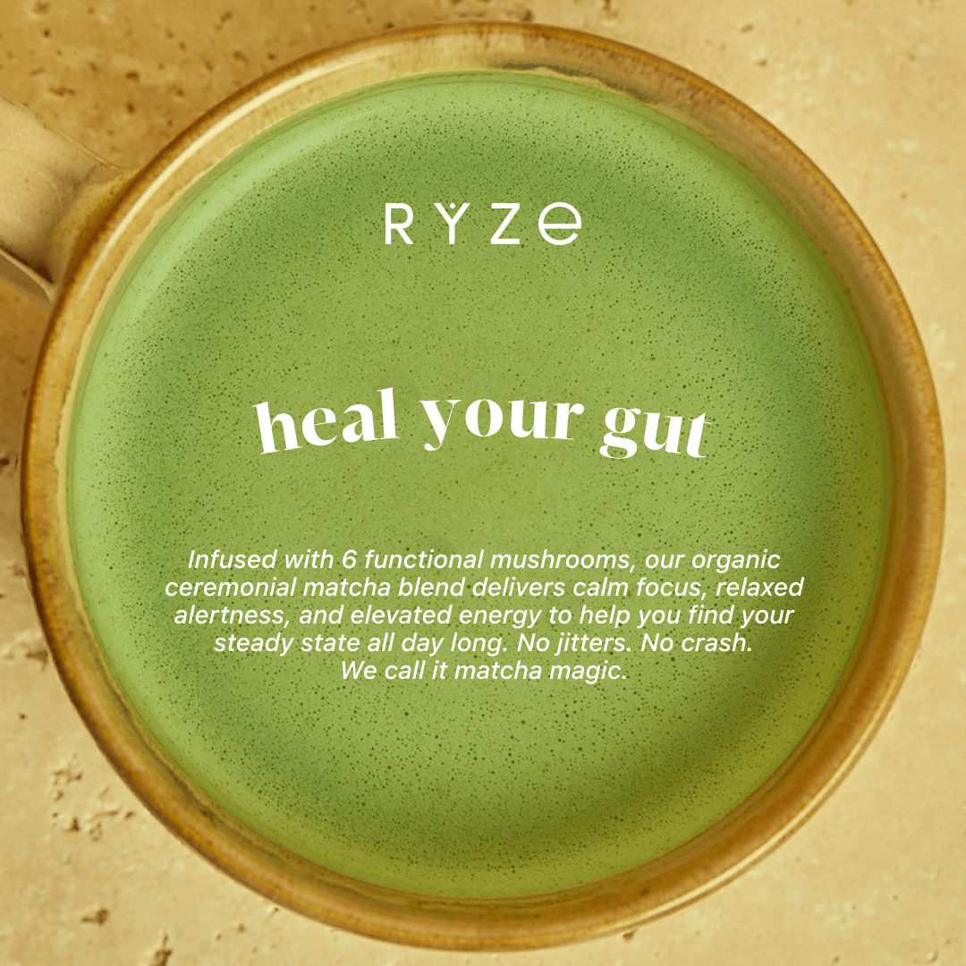 RYZE Mushroom Matcha - with 6 Organic Adaptogenic 