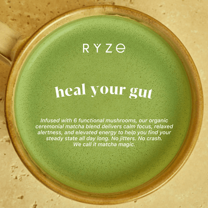 RYZE Mushroom Matcha - with 6 Organic Adaptogenic 
